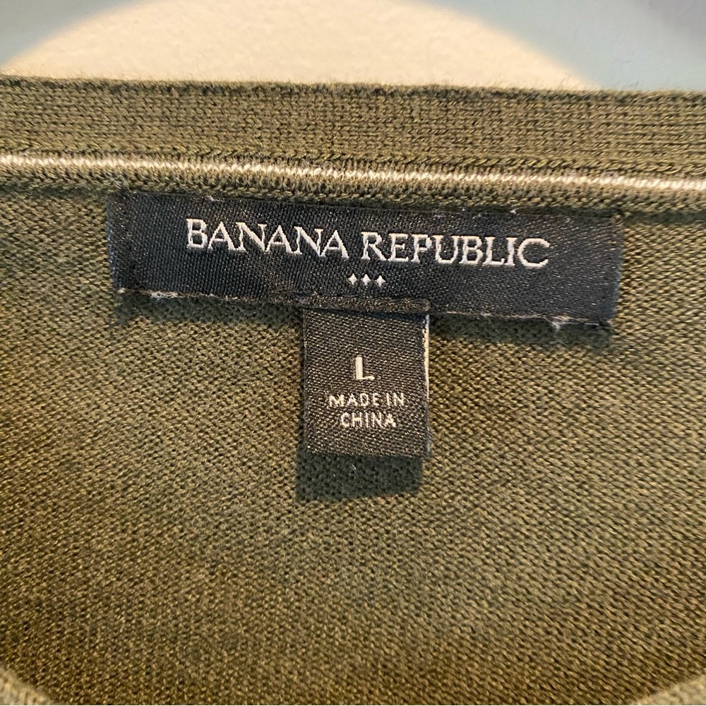 Banana Republic olive green button down cardigan - Picture 3 of 4